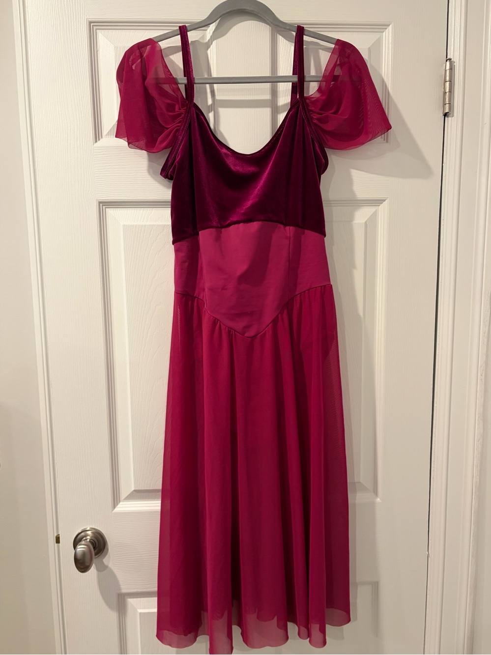 Weissman “Skaters Waltz” Maroon Velvet Lyrical Dance Costume